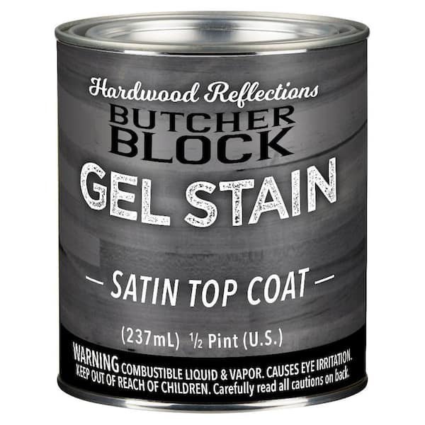 HARDWOOD REFLECTIONS 1 Pint Oil-Based Interior Satin Butcher Block Wood Sealer Topcoat in Clear
