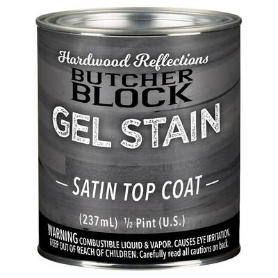 1/2 pt. Clear Oil-Based Interior Satin Butcher Block Wood Sealer Topcoat