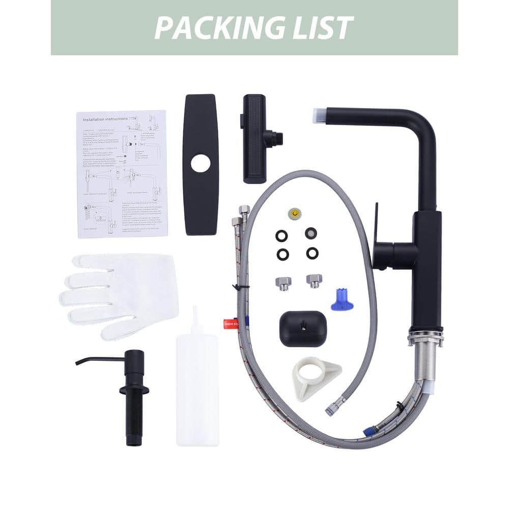 Matte Black Stainless Steel Pull Down Sprayer Faucet