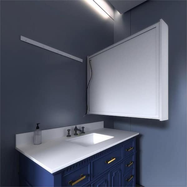 Halifax North America LED Lighted Medicine Cabinet with Mirror | Mathis Home