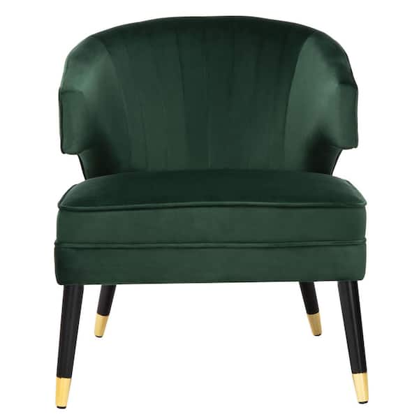 SAFAVIEH Stazia Green/Black Upholstered Side Chair