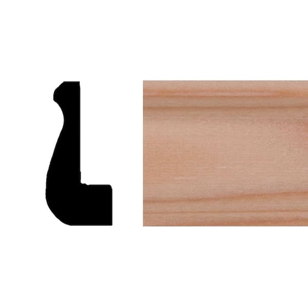 Builder's Choice LWM292 9/16 in. x 1-1/16 in. Hemlock Wood Base Cap Moulding