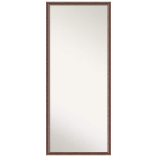 Amanti Art Distressed Rustic Brown Full Length Framed Floor / Leaner Mirror 26.38 in. x 62.38 in.