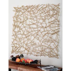 40 in. x 40 in. Metal Gold Overlapping Lines Geometric Wall Decor