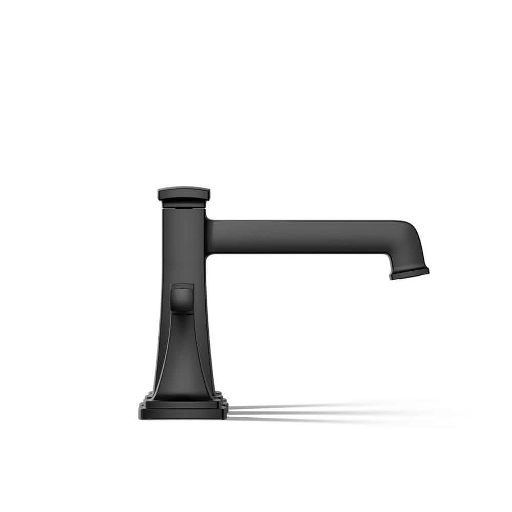 Matte Black Deck Mount Bath Faucet Trim Kit with Diverter Spout