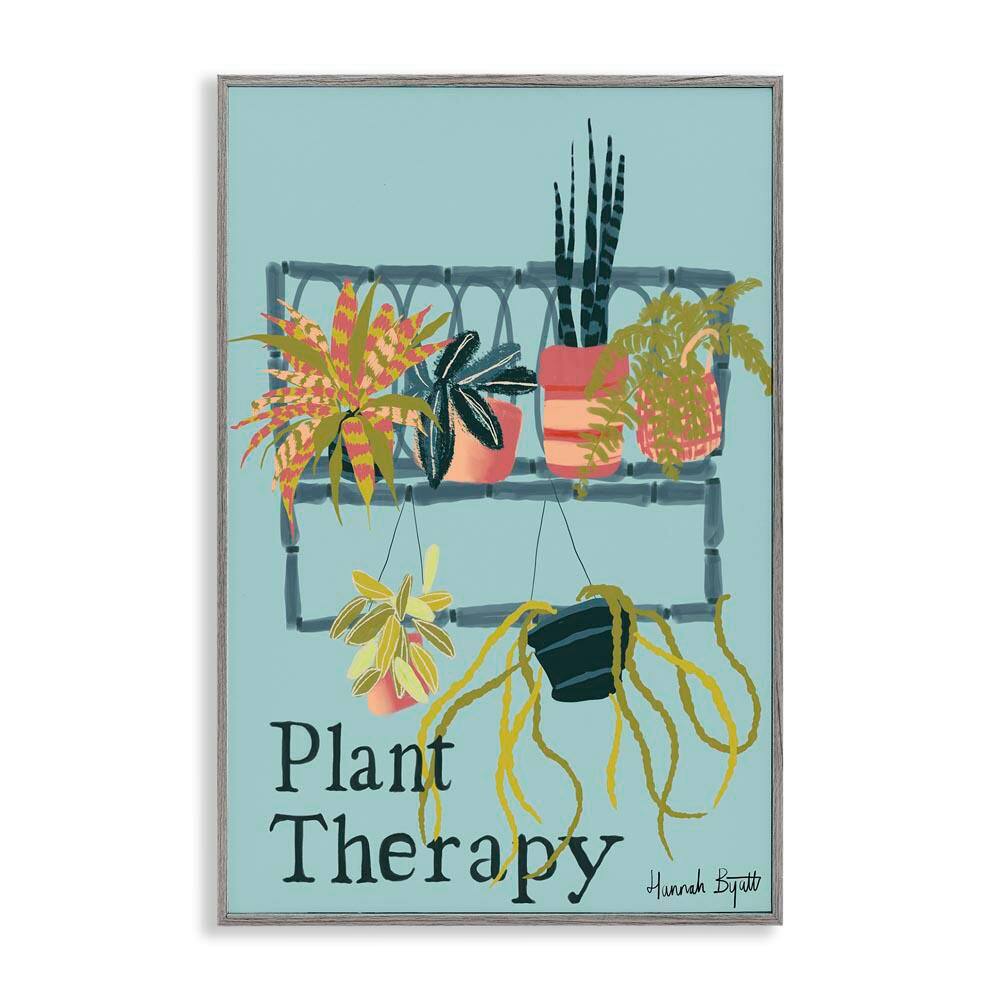 Plant Therapy Shelf by Hannah Byatt Gray Framed Nature Giclee Art Print 18 in. x 12 in. price history on PriceWatchPro
