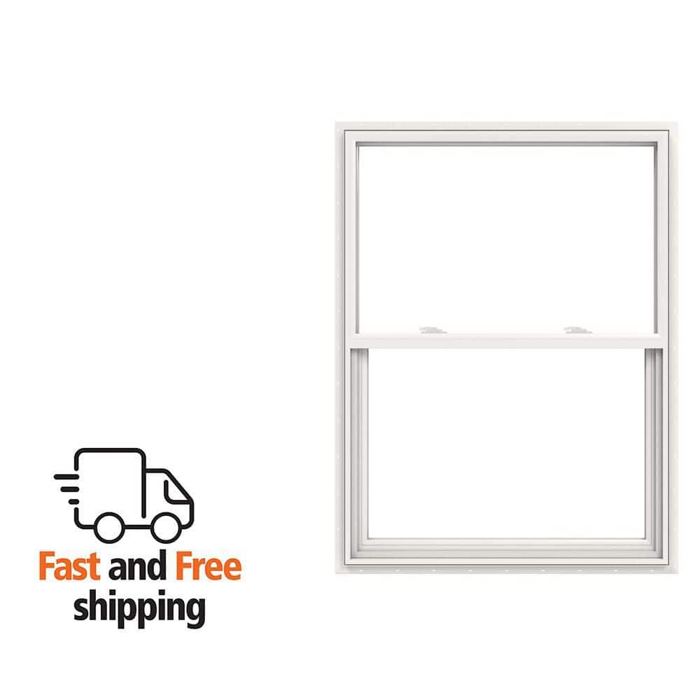JELD-WEN V-2500 35.5 in. x 47.5 in. White Vinyl Nailfin Single