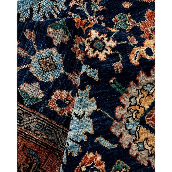 Serapi Blue 6  ft. x 9  ft. Tribal Wool Indoor Area Rug