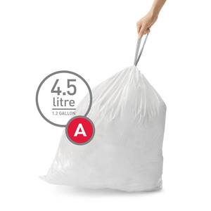 4.5 Liter Code A Custom-Fit Bathroom Drawstring Trash Bag Liners (90 Ct. Dispenser Pack)