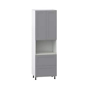 30 in. W x 94.5 in. H x 24 in. D Bristol Painted Slate Gray Shaker Assembled Pantry Micro Kitchen Cabinet with Drawers