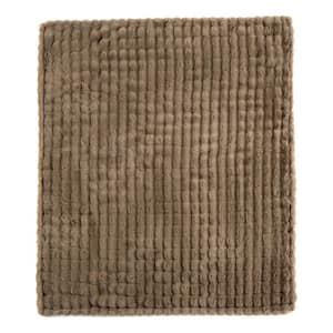 Generic Beige Cascade Ultra Fine Faux Fur Throw Blanket