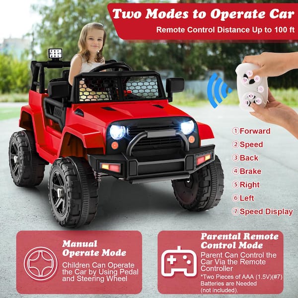 HONEY JOY 12V Kids Ride On Car Electric Vehicle Jeep with Parental