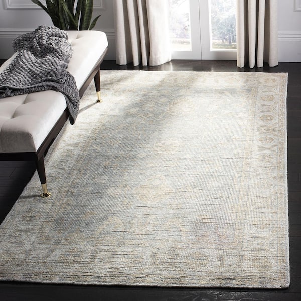 Maharaja Light Blue/Ivory 8 ft. x 10 ft. Border Persian Area Rug