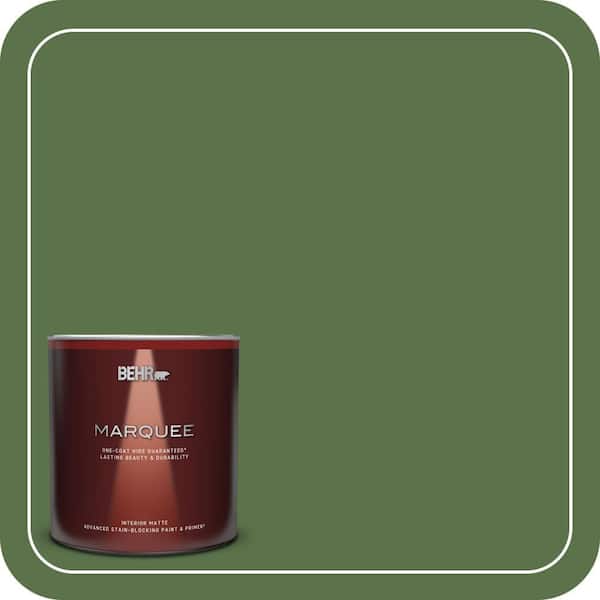 BEHR MARQUEE 1 Qt. #MQ6-48 Hummingbird Green One-Coat Hide Matte Interior Paint & Primer