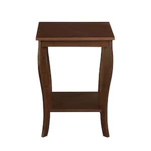 American Heritage Espresso 24 in.(H) Square Wood End Table with Two Tiers