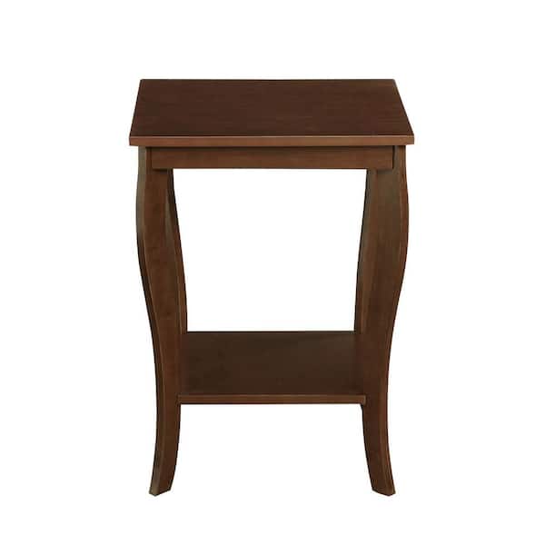 Convenience Concepts American Heritage Espresso 24 in.(H) Square Wood End Table with Two Tiers