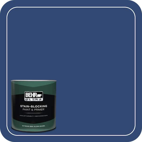 BEHR ULTRA 1 qt. #S-H-580 Navy Blue Semi-Gloss Enamel Exterior Paint & Primer