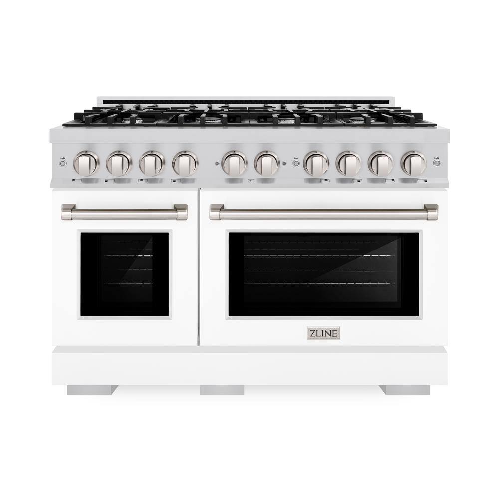 Select 48 in. 8-Burner Dual Fuel Range with Double Oven in Stainless Steel and Matte White Door price history on PriceWatchPro