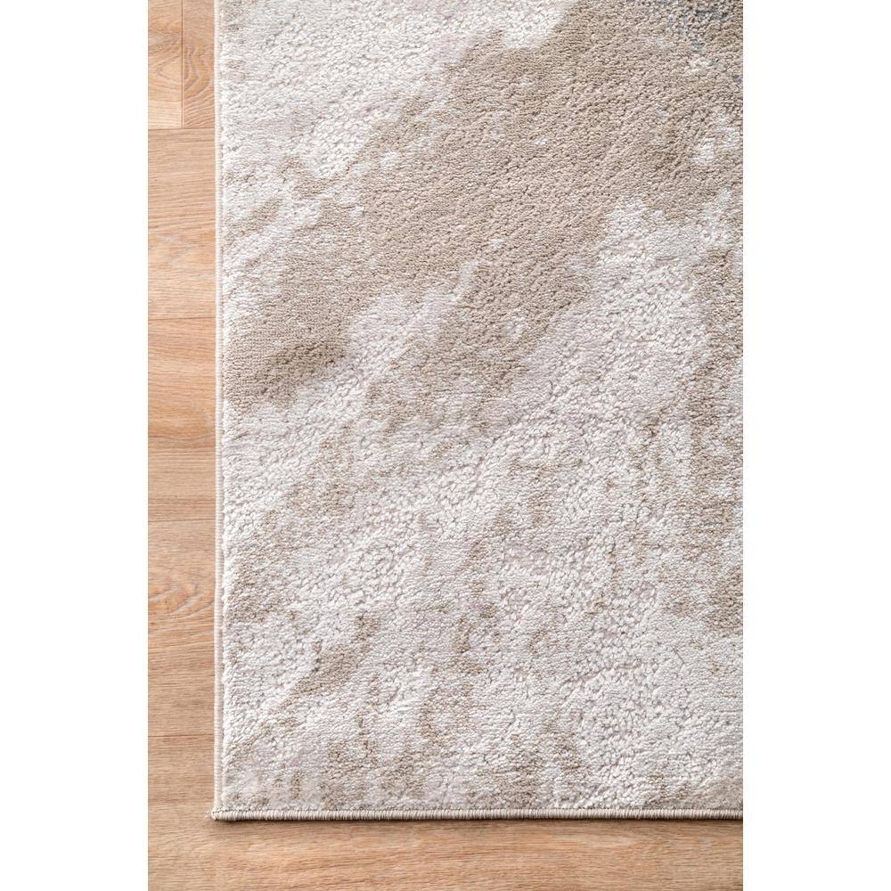 Beige and Gray Recycled Abstract Indoor Area Rug, 3' x 5'