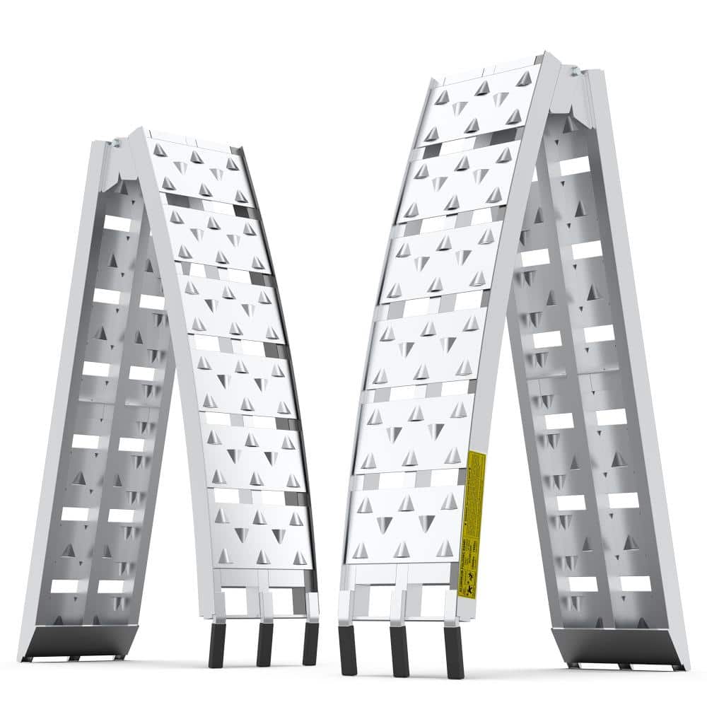 BANSA ROSE 86.6 in. Aluminum Folding Loading Ramp w/Anti-Slip Surface ...