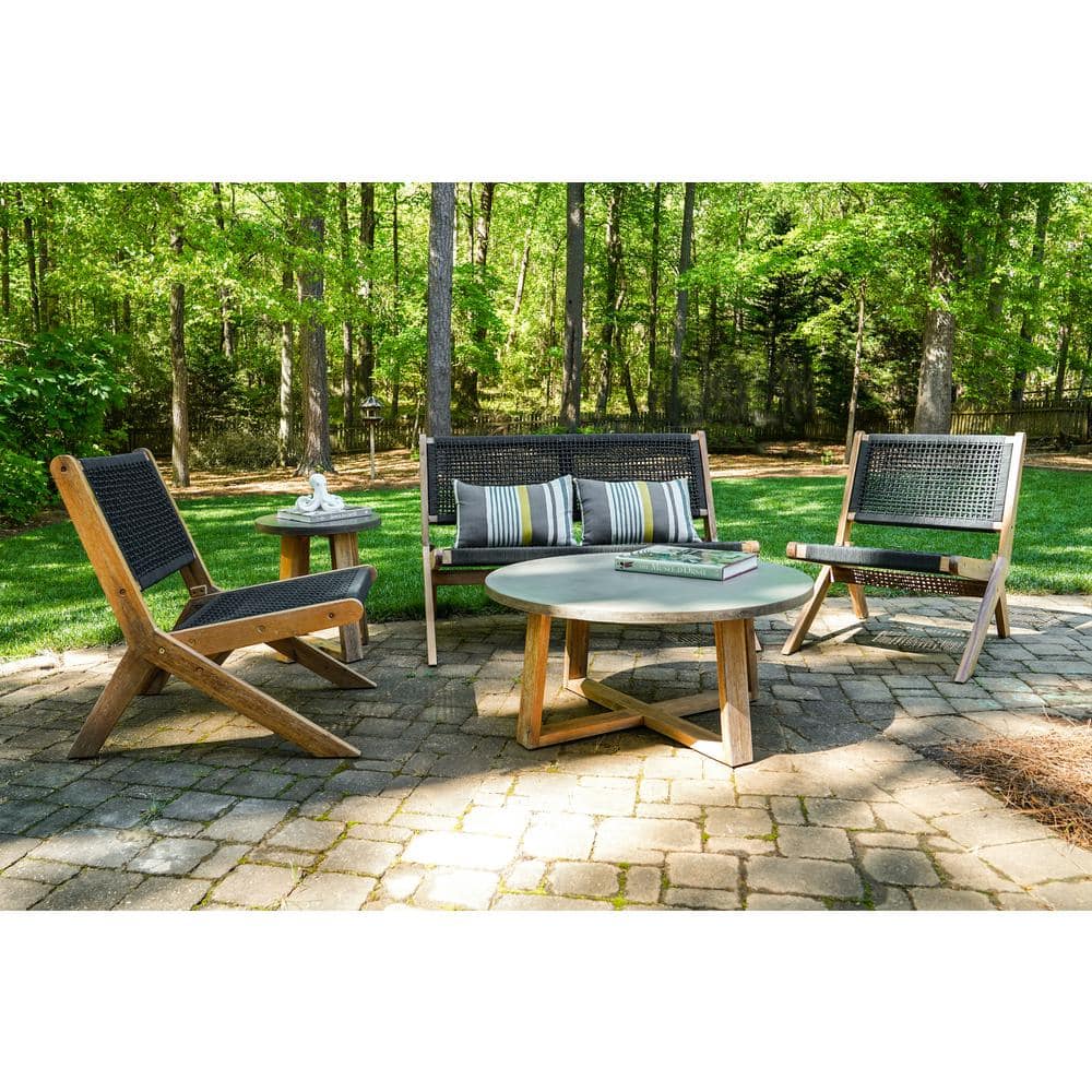 Leisure Made Athens 4Piece Wood Patio Conversation Set 339741 The
