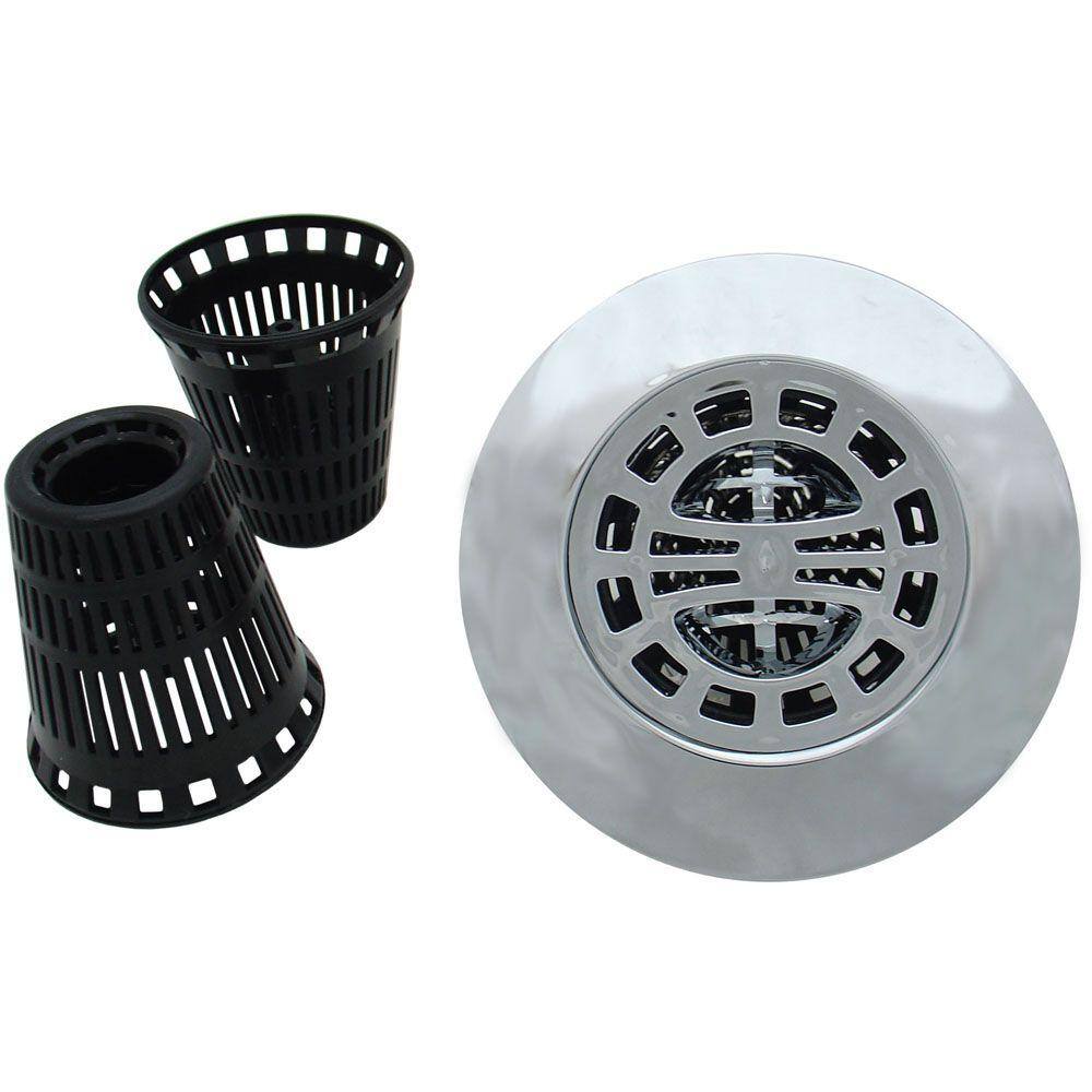 PartsmasterPro Shower Strainer Drain in Chrome (Includes 2 Replacement