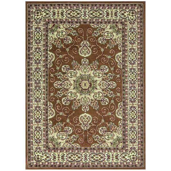 MSRUGS Nairobi Brown 3 ft. x 5 ft. Medallion Polypropylene Area Rug