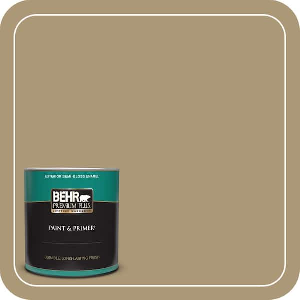 BEHR PREMIUM PLUS 1 qt. #ICC-78 Earthenware Semi-Gloss Enamel Exterior Paint & Primer