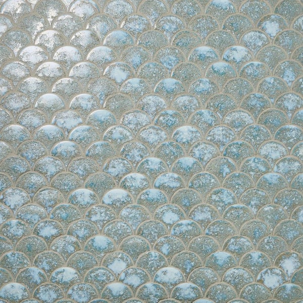 Beta Sapphire Blue 2.44 in. x 5 in. Fishscale Textured Glossy Ceramic Wall Tile (4.06 sq. ft./Case)