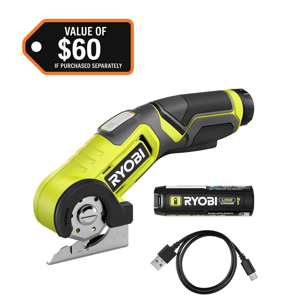 RYOBI USB Lithium Power Cutter Kit with 2.0 Ah USB Lithium Battery