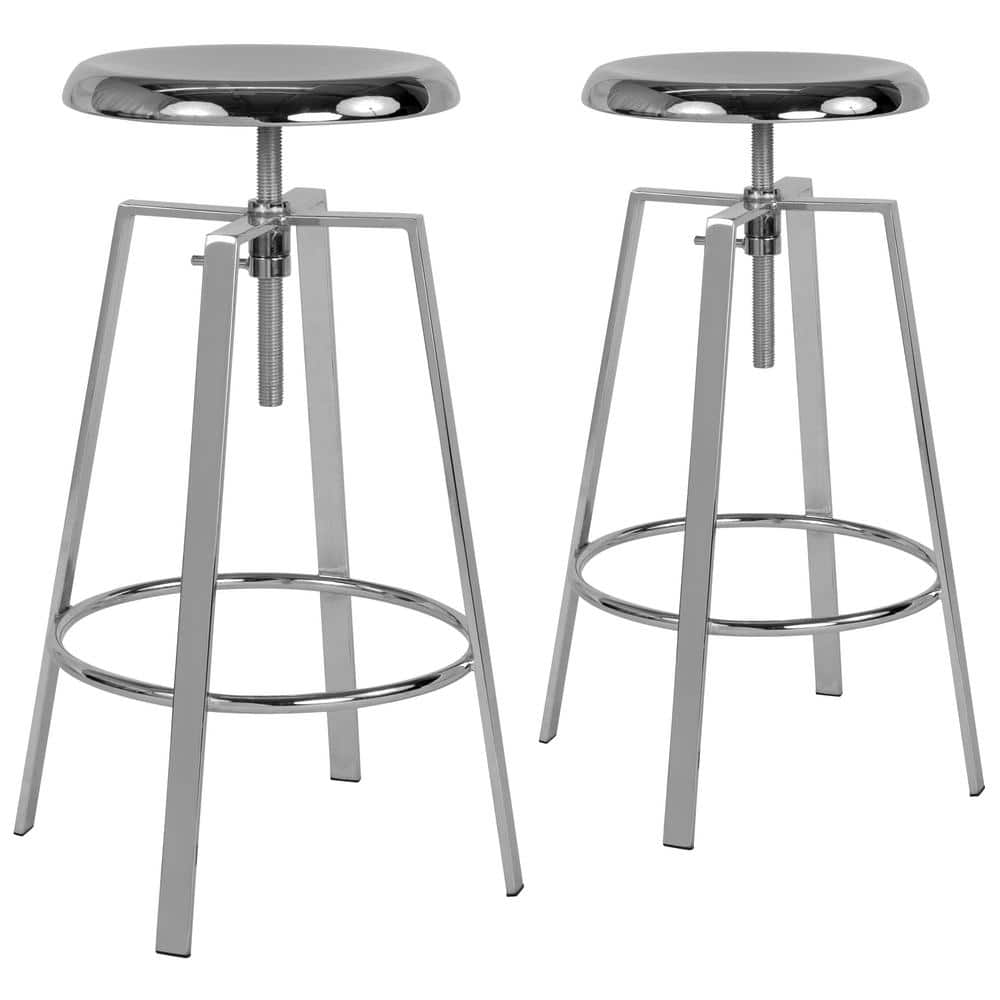 Carnegy Avenue 35 in. Chrome Bar Stool (Set of 2) CGACH249651CHHD