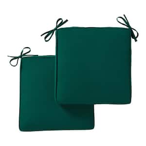 Sunbrella Forest Green Square Reversible Outdoor Seat Cushion (2-Pack)