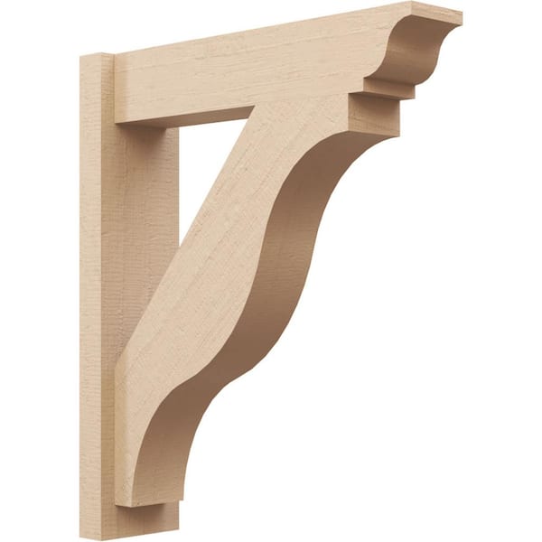 Ekena Millwork 6 in. x 28 in. x 24 in. Funston Traditional Rough Cedar Woodgrain Timberthane Polyurethane Outlooker, Primed Tan