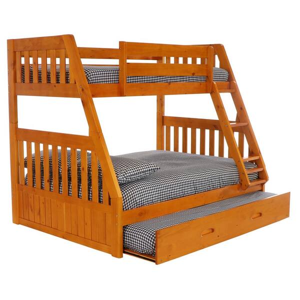 Bunkbed With Trundle Bed 2118 Trund, Twin Over Full Bunk Beds With Trundle