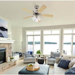 Newtown 42 in. LED Brushed Nickel Ceiling Fan with Light Kit