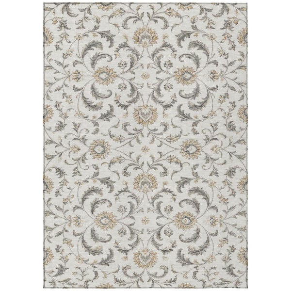 Chantille Machine Washable Indoor/Outdoor Abstract ACN3078 Ivory 9 ft. x 12 ft. Area Rug