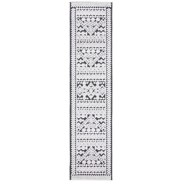 Cabana Ivory/Gray 2 ft. x 5 ft. Aztec Geometric Indoor/Outdoor Runner Rug
