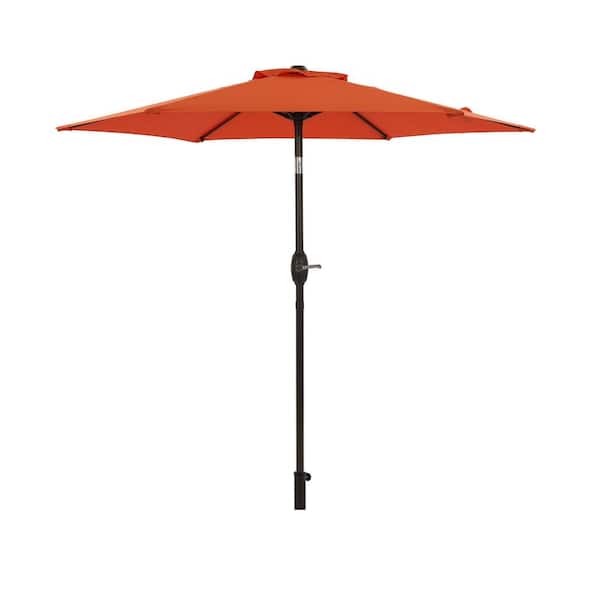Unbranded 7.5 ft. Steel Market Patio Umbrella in Orange