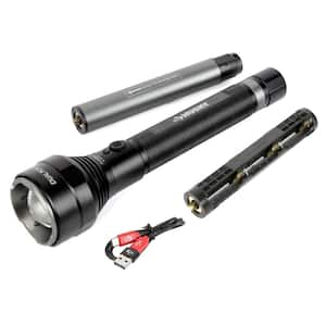 10000 Lumens Dual Power Focusing Aluminum Rechargeable Flashlight