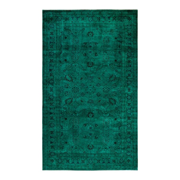 Fine Vibrance One-of-a-Kind Green - 13 ft. 10 in. x 8 ft. 2 in. Handmade Area Rug