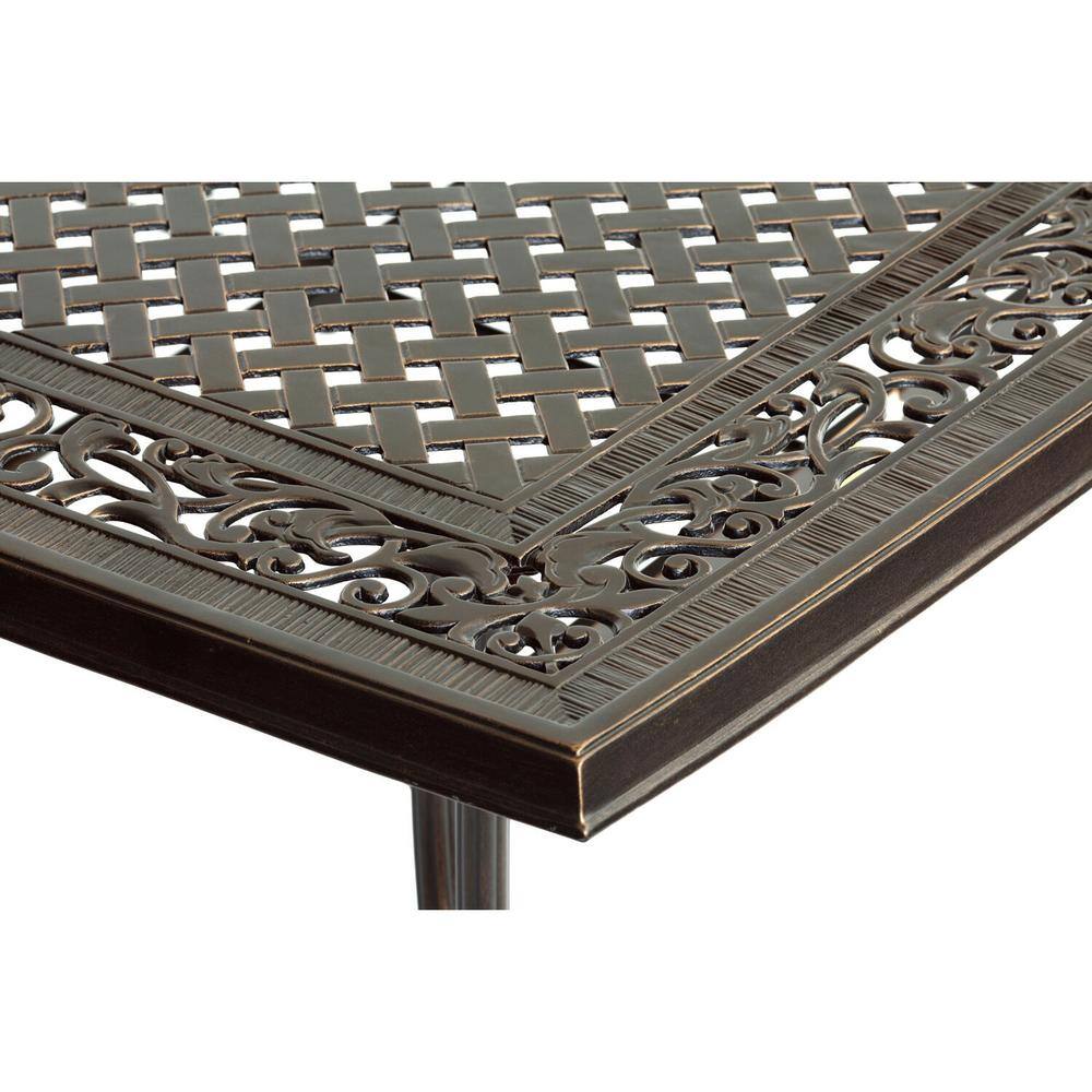 Hanover Traditions 11-Piece Bronze Outdoor Dining Set with Tan Cushions