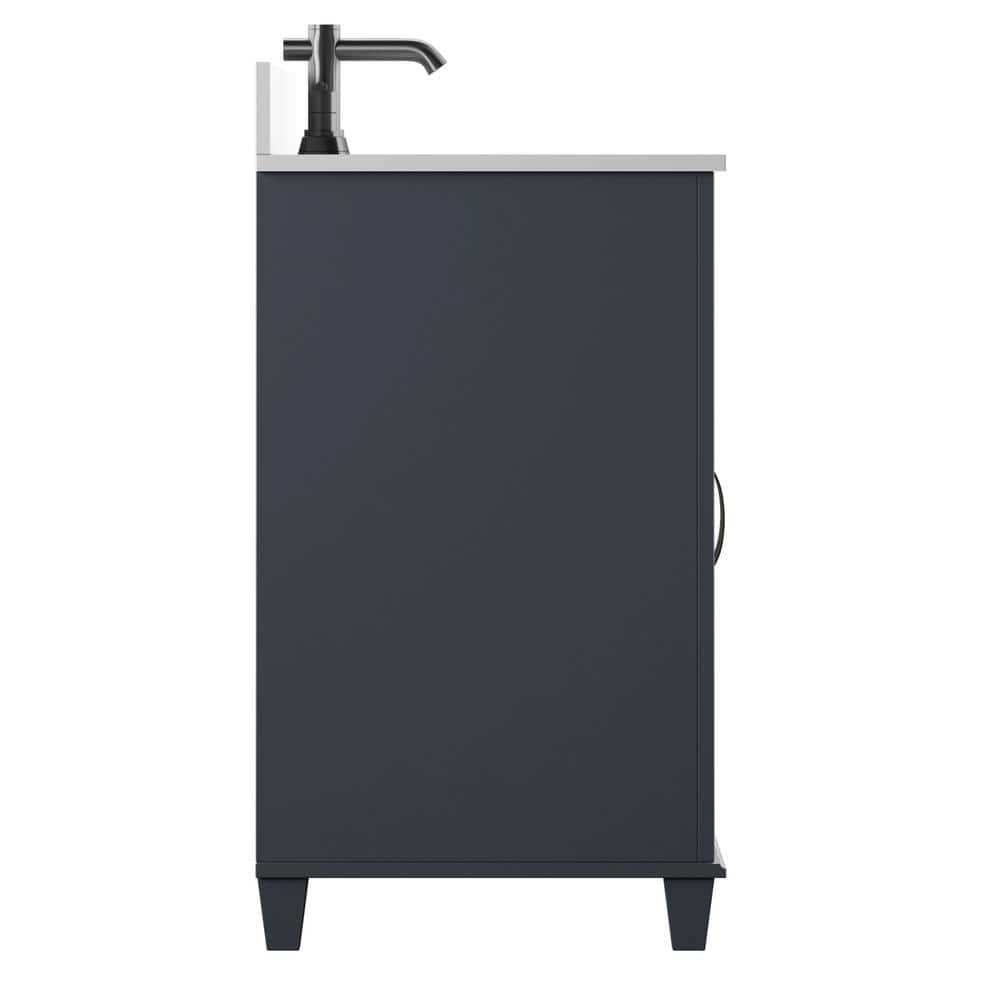 Metro Gray 30" Single Bathroom Vanity with White Stone Top
