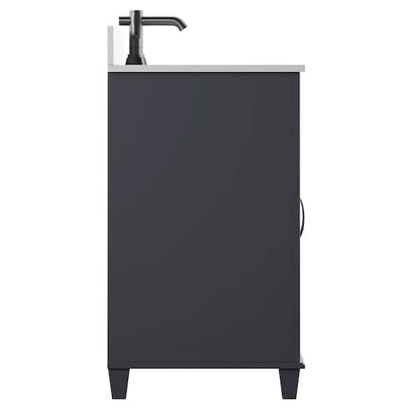 30 in. W x 20 in. D Bath Vanity in Metro Gray with Top in White with White Basin