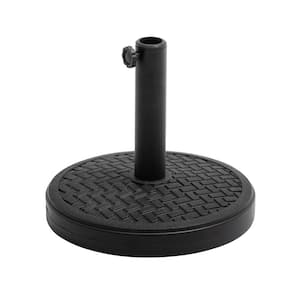 30 lbs. Cement and Steel Heavy-Duty Round Patio Umbrella Base in Black