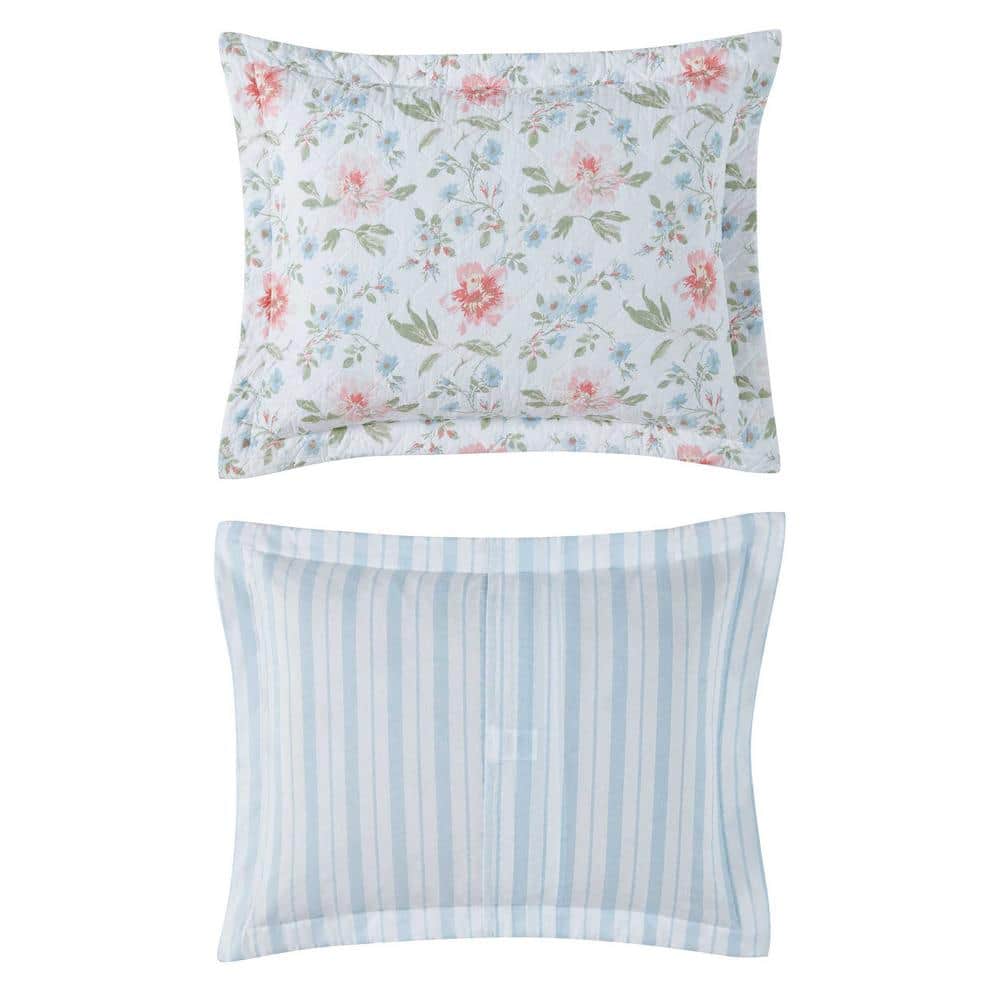 Emilie Pink Floral Cotton Twin Quilt Set