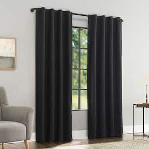 Sun Zero Treviso Black Polyester/Linen 40 in. W x 84 in. L Back
