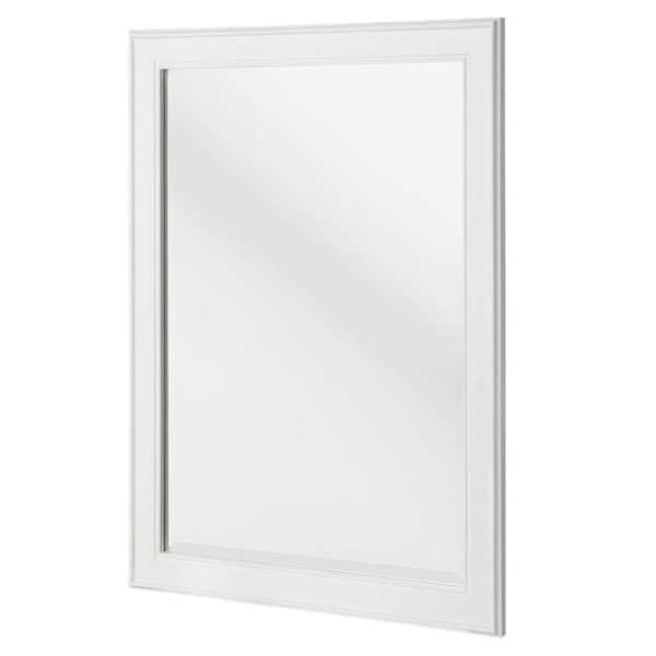 Home Decorators Collection Gazette 23.5 in. W x 32 in. H Rectangular Wood Framed Wall Bathroom Vanity Mirror in White