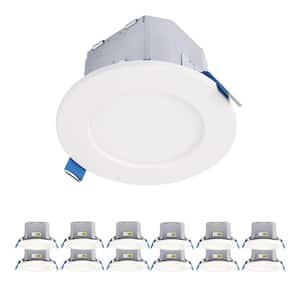 CJB 4 in. Canless Downlight with attached JBOX, 5CCT, 600 Lumens, 60-Watt Equivalent, (12-Pack)