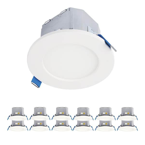 HALO CJB 4 in. Canless Downlight with attached JBOX, 5CCT, 600 Lumens, 60-Watt Equivalent, (12-Pack)