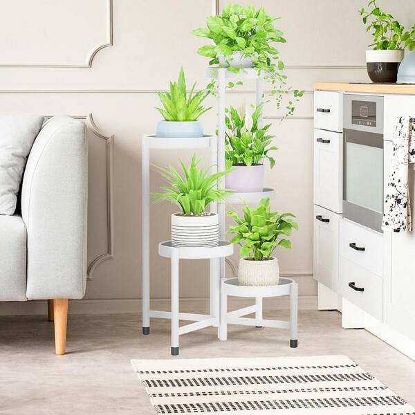5-Tier White Metal Plant Stand(18.9 in. H W x 31.4 in. H) L0BKSRGF87 - The  Home Depot
